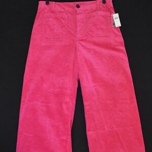 NWT Maeve by Anthropologie The Colette Pants Pink Combo Corduroy Size 32
